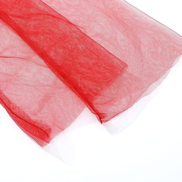 Lange hansker for kvinner, mesh-tulle hansker Red
