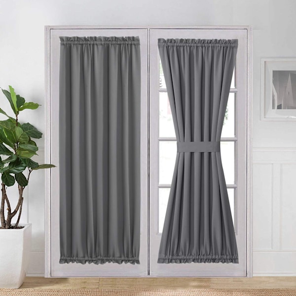 1 ST. Uteplatsdörr Gardin Panel Rum Mörkning Mörkläggningsgardin Draperier Grey 52*72inch