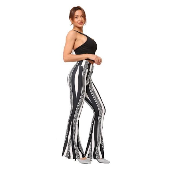 Print Stretch Bell Bottom Flare Palazzo Byxor Byxor style 3 L
