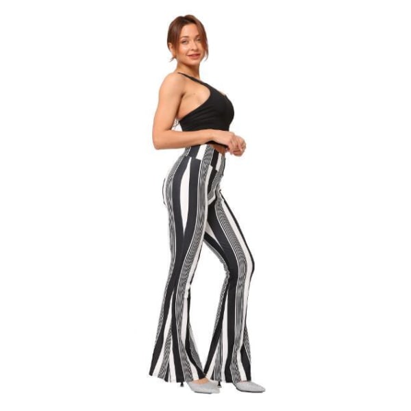 Print Stretch Bell Bottom Flare Palazzo Byxor Byxor style 3 M