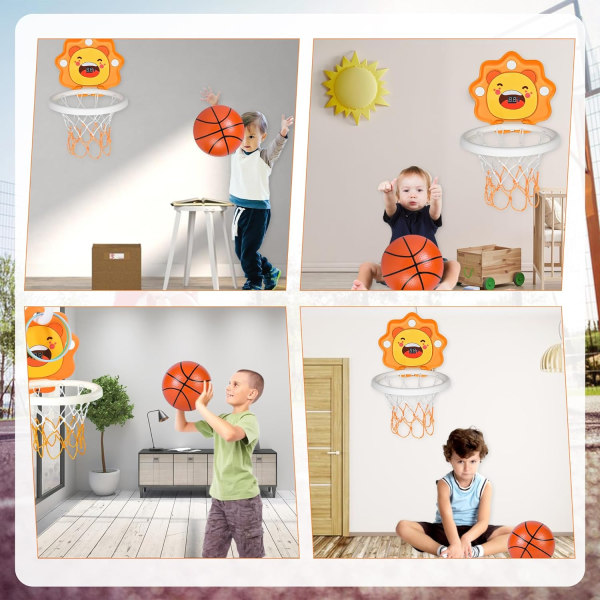Basketbåge för toddler , 2 i 1 bärbar båge med poäng Orange