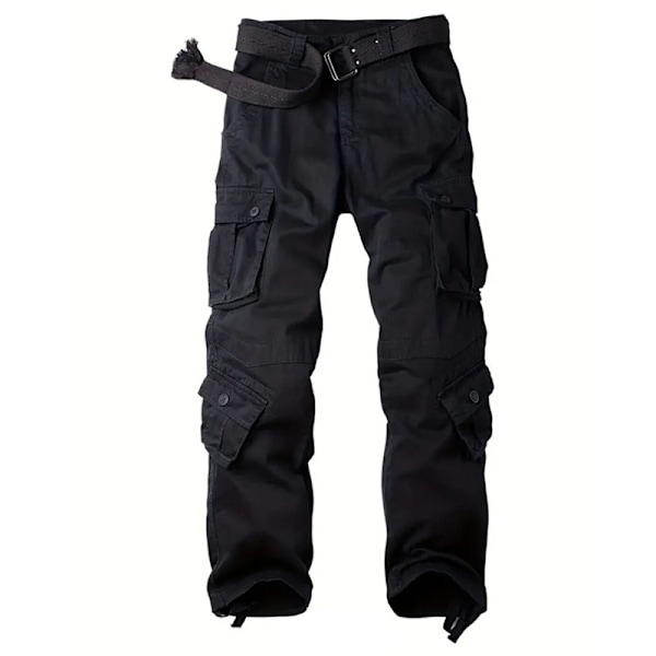Herrkläder Casual Cargo Byxor Militär Armé Camo Byxor Combat Work Byxor Black 32