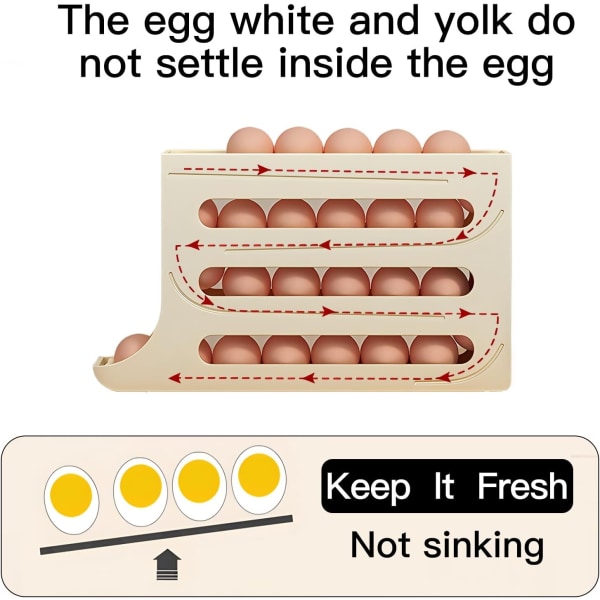 Munanjakaja, Tilaa säästävä pyörivä munien jakaja jääkaappiin WHITE