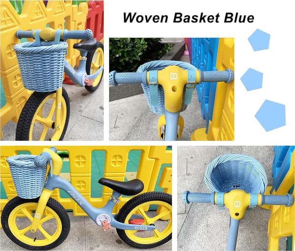 Vävd Mini Cykelkorg för Barncykel Styre Blue