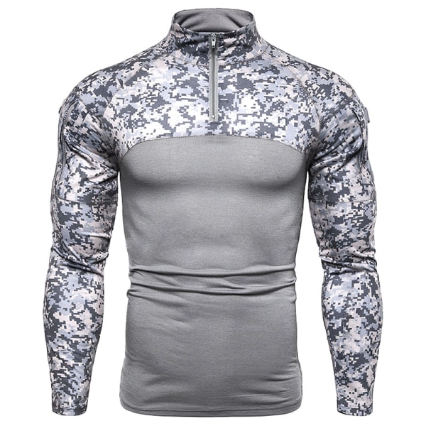 Miesten Stalker Pitkähihainen Salama-Camo-Paita Gray 2XL