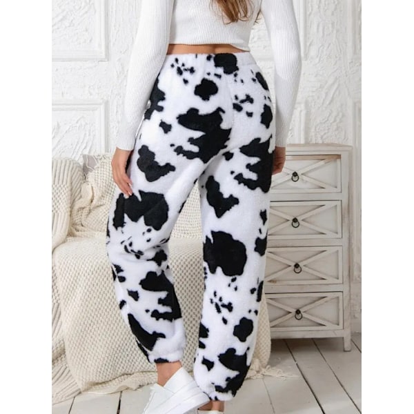 Dame Myke Myke Bukse Fleece Lounge Sleepwear Pj Bunn Black White L