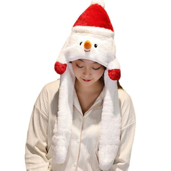 Jultomte-plyschhatt som rör sig när man klämmer Snowman