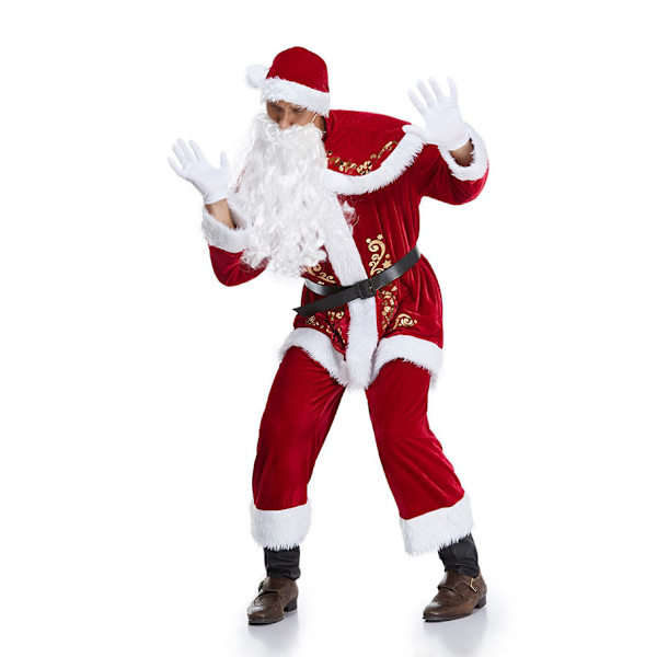 8-delad Jultomte Kostym för Herrar - Festkläder för Julen XL