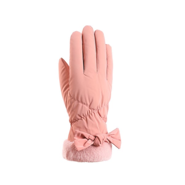 Vinterhandskar för kvinnor med pekskärmsfingrar varma handskar pink