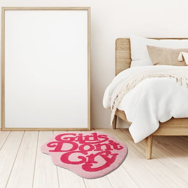 Jenter Gråter Ikke Badematte 36x39 tommer Pink