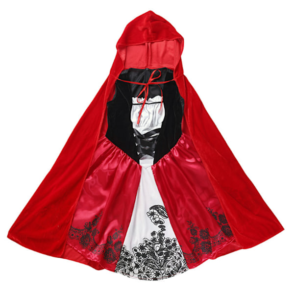 Flickor Halloween Dräkt Röd Little Girl Hood Dräkt M