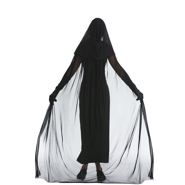 4st Svart lång kjol och Hooded Tulle Cape L