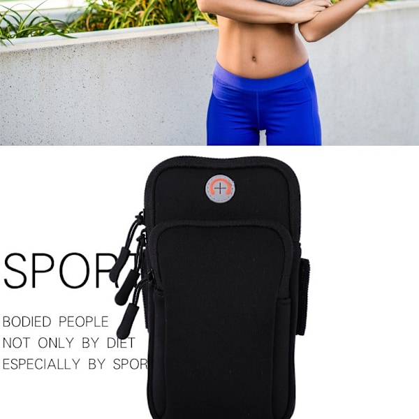 Sports Armbånd, Løbe- og Fitness Universal Smartphone Armtaske Black