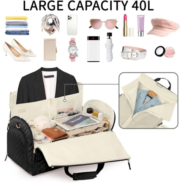 Konvertibel Klesduffelbag, Reiseklesbag Beige