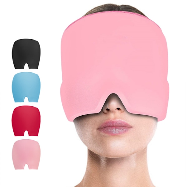 Cold Therapy Ice Head Wrap Ice Pack Mask blue