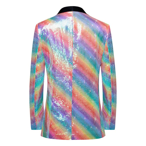 Herre Mode Shawl Revers Pailletter Blazer L