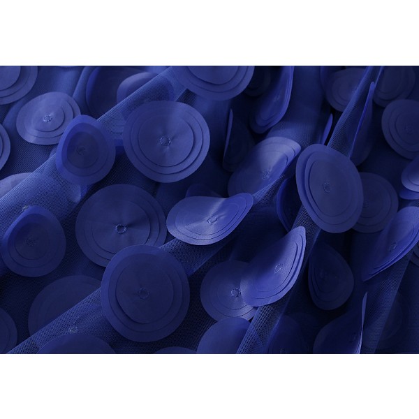 Dame Tyll Midi Skjørt 3D Polkadot Mesh Skjørt A-Linje Navy Blue