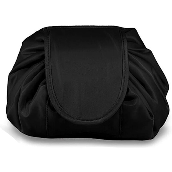 Lazy Snøretrækbar Stor Rejse Kosmetik Taske Black