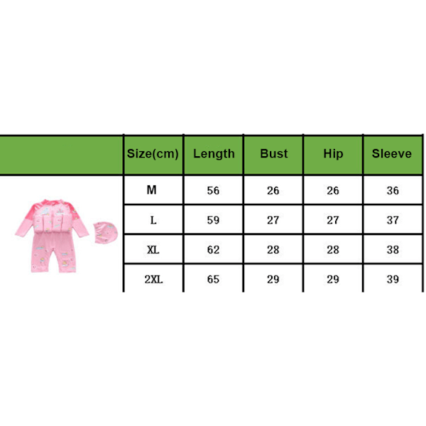 Flytedrakt for baby og barn, flytende badedrakt i ett stykke Pink 3 M