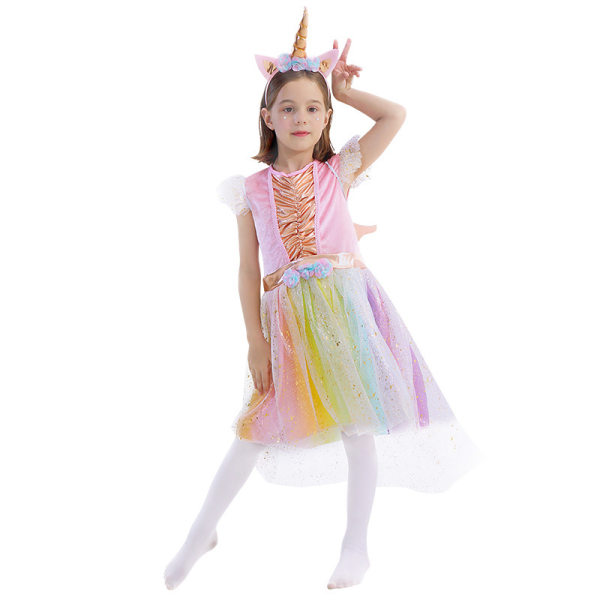 Unicorn Princess Dress Up kläder för små flickor S