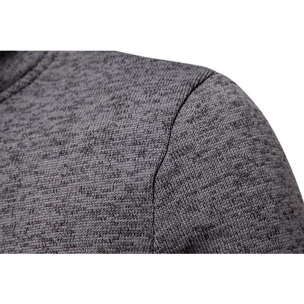 Hettegenser med knapper for menn, løs strikk Dark Gray M
