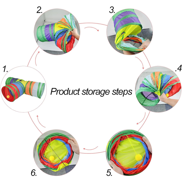 Kattetunnel, Katte Rør til Indendørs Katte Sammenklappelig Rainbow T Shape