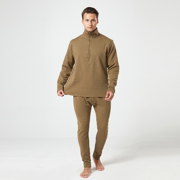 Mænds Termisk Underundertøj Langt Bukser Sæt khaki 2XL