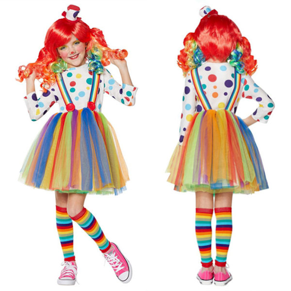 Jester-klovnekostyme for jenter til Halloween M
