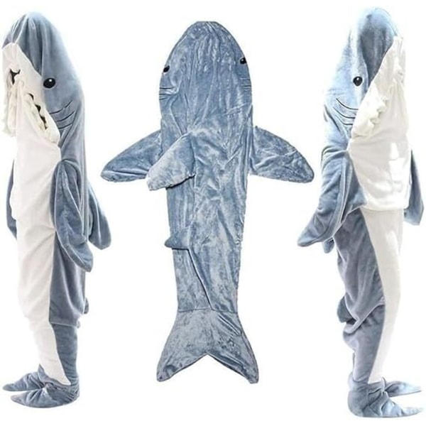 Shark Blanket, Blanket Sovsäcksdräkt för Cosplay Shower Blue 190cm