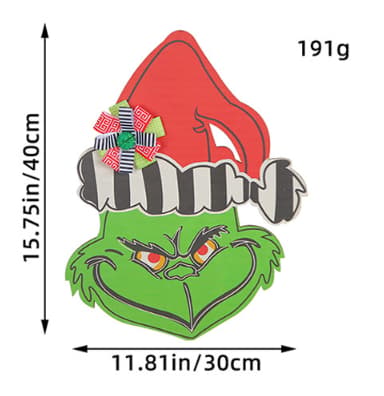 Julepynt til inngangsdøren - Grinch Pinstripe