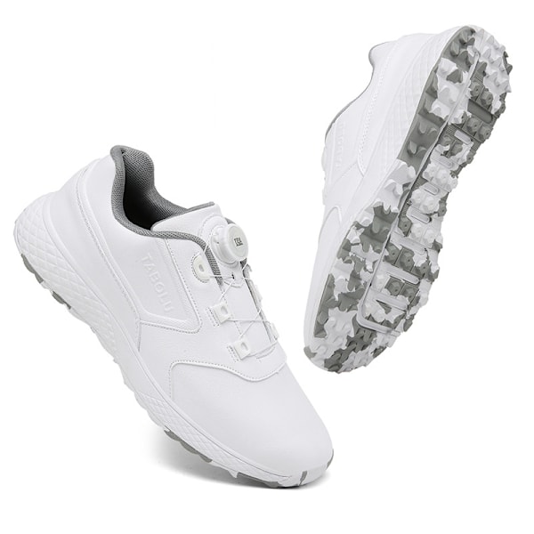 Dame Golf Sko Spikeless Vanntett Golf Sport Sneakers White Grey 38