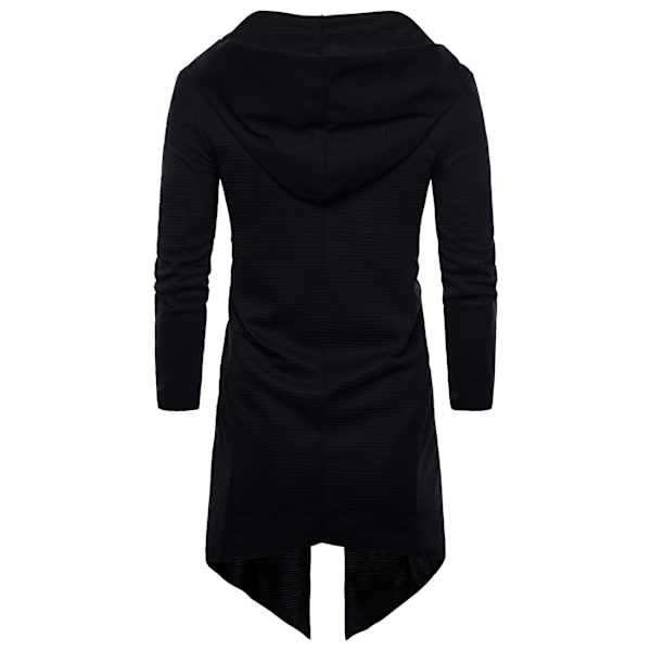 Herrar Kappa Hoodie Lång Trenchcoat Bomull Casual Överrock Jacka 4XL