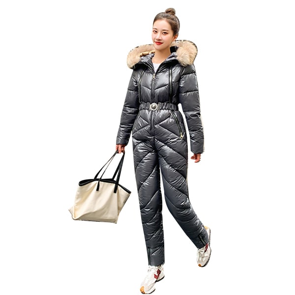 Kvinnors Onesies Skiddräkter Vinter Outdoor Sports Jumpsuit grey S