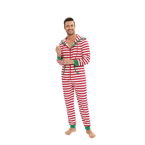 Joulu-Onesiet Aikuisille, Onesie-Asu, Pyjama, Naisille, Pyjamasetti Men Red 2XL