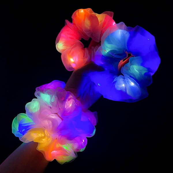 11 kpl Valoisaa Scrunchieta LED-Scrunchie Hiustarrat 11PCS