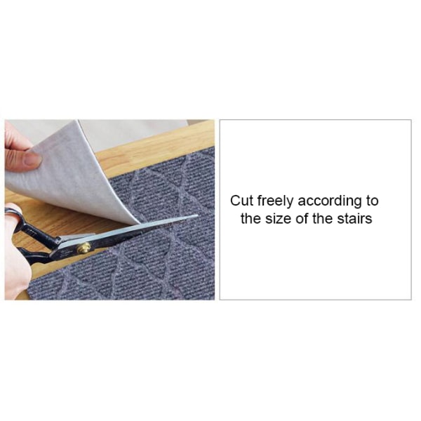 Halkfria trappsteg Matta inomhus trappmattor grey 12pcs