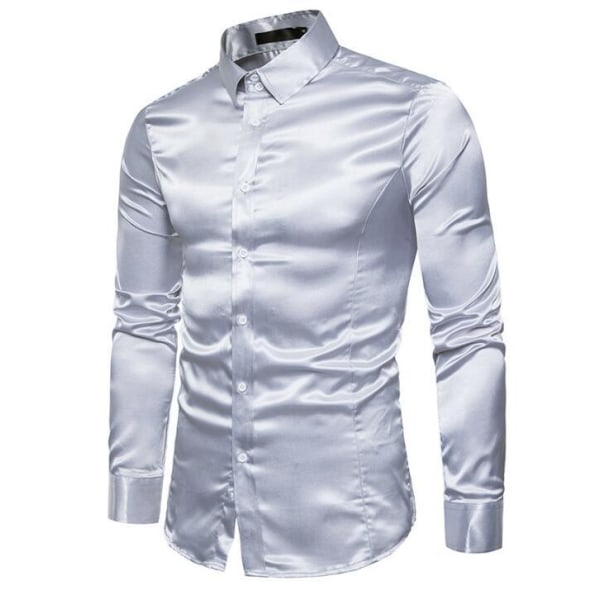 Casual enfärgad glänsande långärmad tröja för män Grey s
