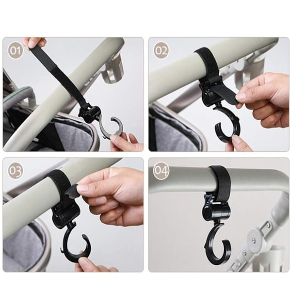 2 strollerskrokar för att hänga blöjväskor 2PCS