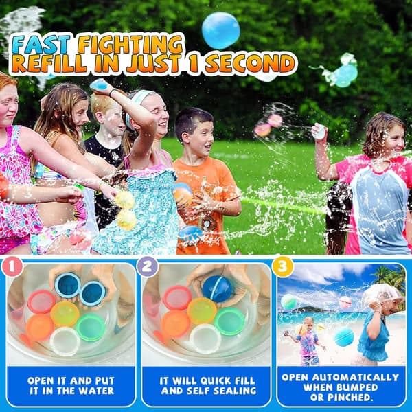 Återanvändbara Vattenballonger, Magnetiska Påfyllningsbara Vattenbollar 12PCS