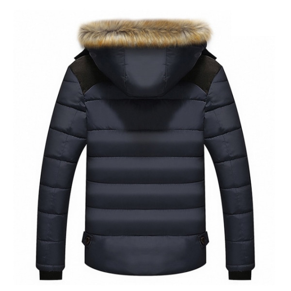 Vinterkappa för män, varm jacka med huva dark blue XL fb7d | dark blue | XL  | Fyndiq