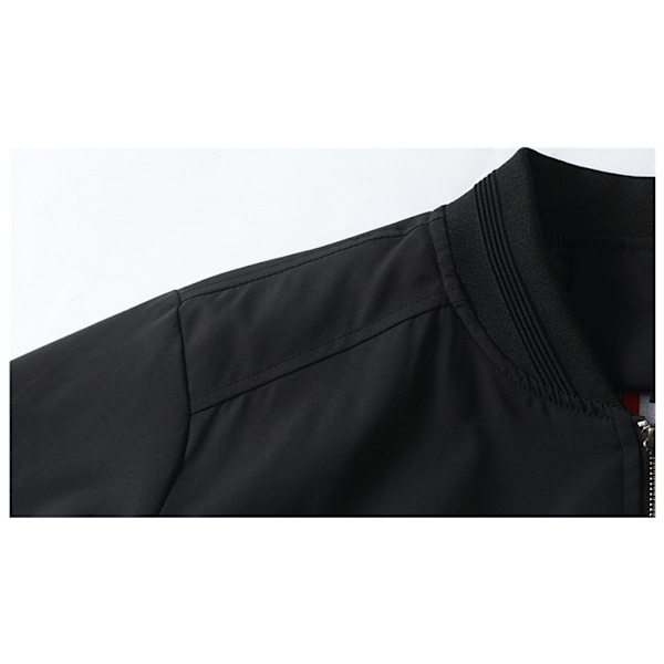 Mænds Bomberjakker Varsity Flight Jacket Black 4XL