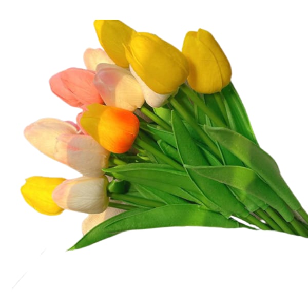 5PC tulpan simulering blommor falska blommor bukett White