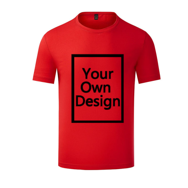 Personaliserede T-shirts til Mænd/Kvinder - Design Din Egen T-shirt RED L