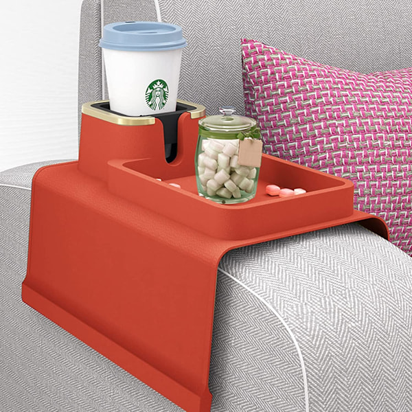 Soffa Mugghållare Soffa Armstödsbricka Red