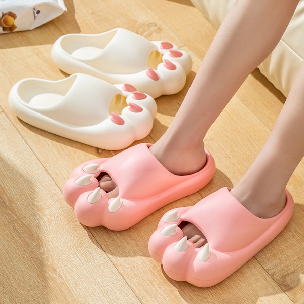 Kattenslabbsko - Søte, morsomme, komfortable og myke hjemmesko White Shoes Size 38-39