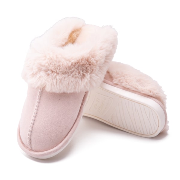 Dame Fuzzy Memory Foam Topplaster Fluffy Vinter Hjemmesko Beige 40