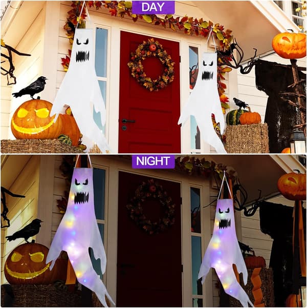 2-pack Halloween Spöke Hängande Vindstrutar För Utomhusdekorationer Style 2