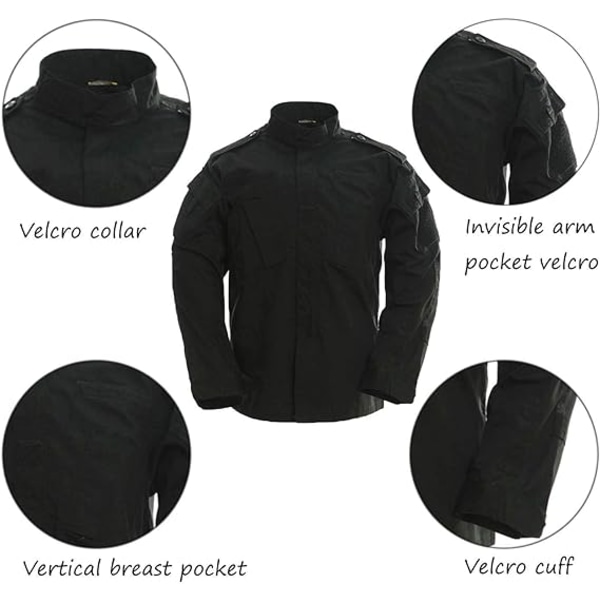 Jaktkläder för Män, Kallt Väder, Camouflage Jaktkavaj och Byxor Black S