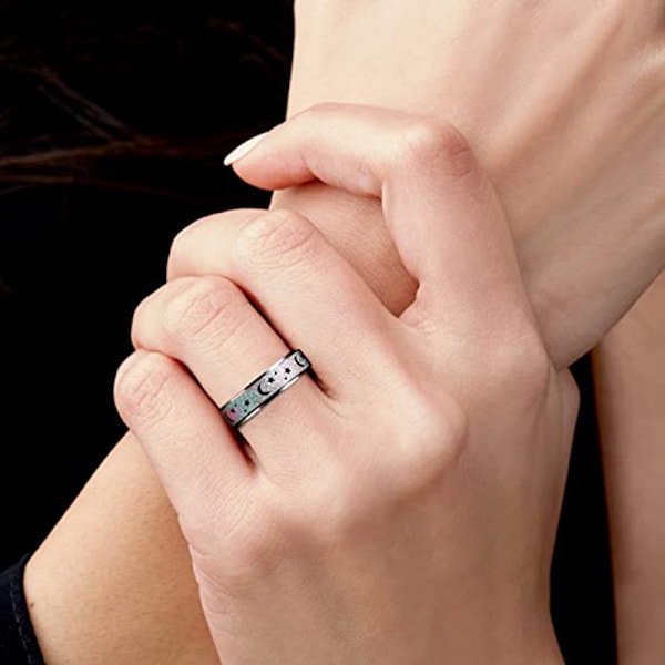 Angstring til kvinder og mænd, titanium rustfrit stål spinnering Rose Gold 5