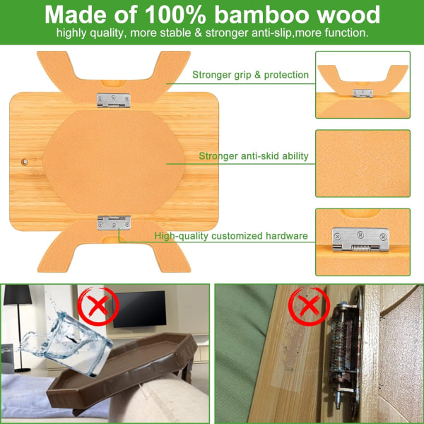 Sofa Arm Tray Bord Klemmet Til Bakke Rectangular